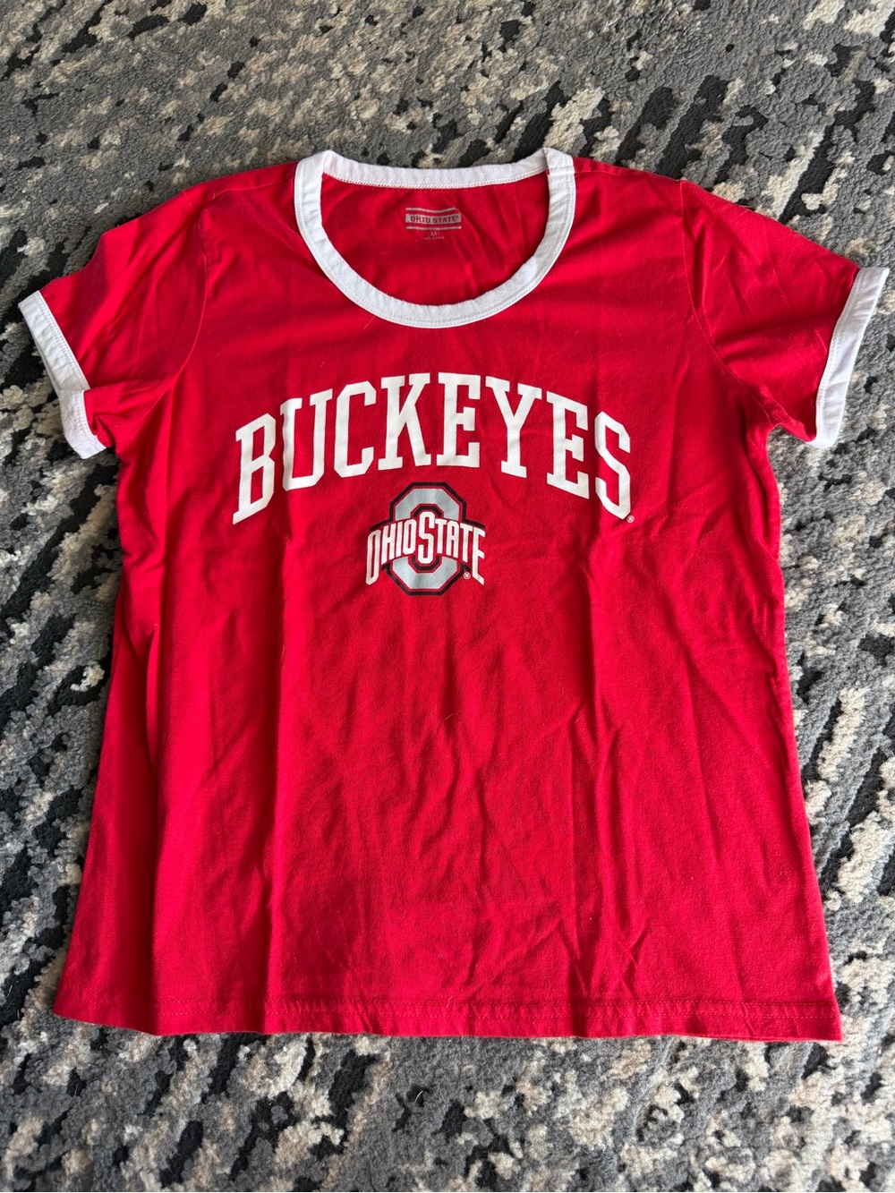 Ohio State Buckeyes Red Ringer Short Sleeve Tee